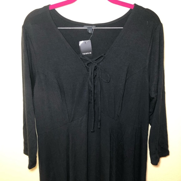 Torrid Midi Jersey Tie-Front Dress Size 2 - Picture 4 of 6